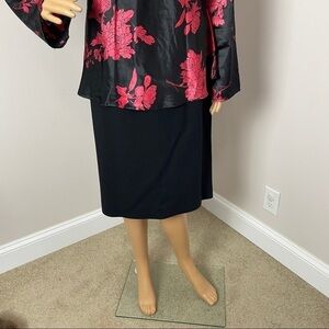 American Made Vintage Women’s Black Wool Pencil Skirt – Size 14